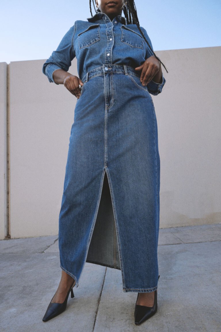 Джинсовая юбка-макси H&M