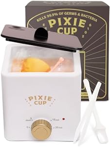 Pixie Menstrual Cup & Disc Boiler Sterilizer - Easily Submerge & Clean Your Period Cup in Boiling Water! Kills 99.9% of Germs with Cleaner Boiling Solution - The Most Soothing Way to Wash Your Cup Pixie Cup