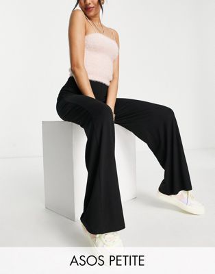 Широкие брюки из джерси черного цвета ASOS Petite для женщин ASOS Petite