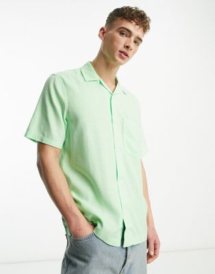 Светло-зеленая рубашка с короткими рукавами Weekday Chill Weekday