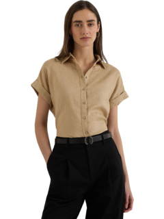Женская Льняная Рубашка с Коротким Рукавом LAUREN Ralph Lauren LAUREN Ralph Lauren