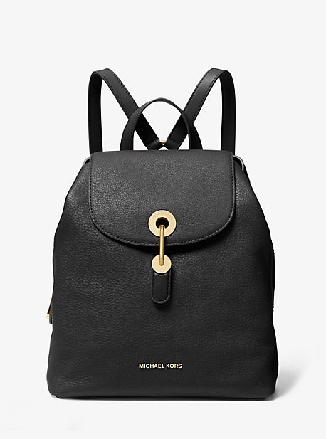 michael michael kors raven leather backpack