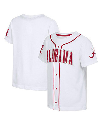 Белая бейсбольная футболка Alabama Crimson Tide Buddy для мальчиков и девочек для малышей Colosseum