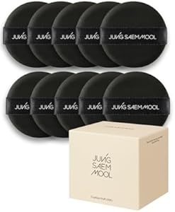 [JUNGSAEMMOOL OFFICIAL] Cushion Puff Set (10p) Black JUNG SAEM MOOL