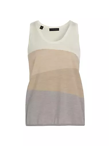 Женская Майка Saks Fifth Avenue Colorblocked Wool Tank Saks Fifth Avenue