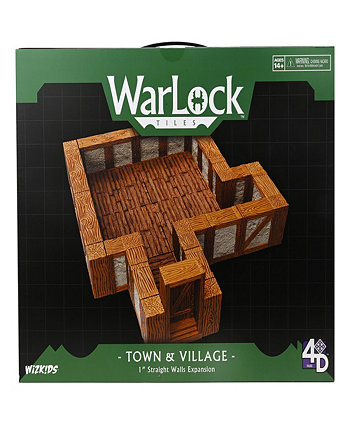 WarLock Tiles 1 "Town Village Straight Walls Expansion Pack Настольный аксессуар для ролевой игры WizKids Games