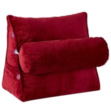 Cheer Collection Подушка для поддержки спины в форме клина и подушка для отдыха в постели для чтения, игр и просмотра - с регулируемой подушкой для шеи Cheer Collection