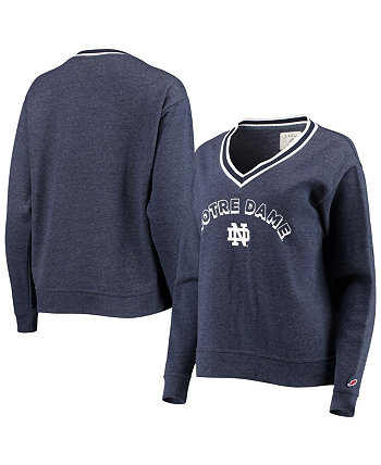 Женский темно-синий пуловер с v-образным вырезом Notre Dame Fighting Irish Victory Springs League Collegiate Wear