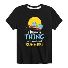 Boys 8-20 Dr. Seuss Thing One & Thing Two &#34;I Know A Thing Or Two About Summer&#34; Graphic Tee Licensed Character