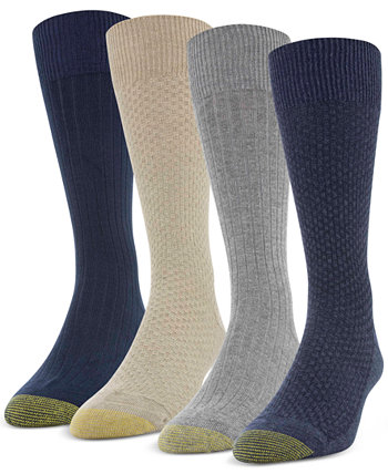 Мужские 4 пары носков с плетением в рубчик и в рубчик Gold Toe