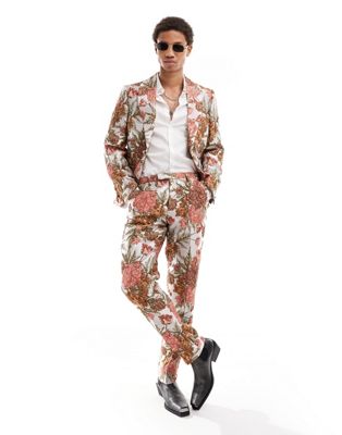 Twisted Tailor bold floral jacquard pants in multi Twisted Tailor