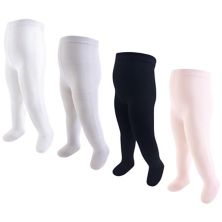 Touched by Nature Baby Girl Organic Cotton Tights, Lt. Pink Black Touched by Nature
