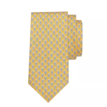 Рыбий шелковый галстук Ferragamo