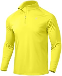 Pudolla Men's 1/4 Zip Sun Protection Shirts UV SPF UPF 50+ Long Sleeve Rash Guard Fishing Running Hiking Athletic Tee Shirts Pudolla