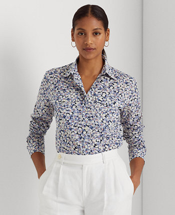 Женская рубашка из хлопковой вуали с цветочным принтом Ralph Lauren