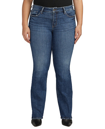Узкие джинсы Bootcut со средней посадкой размера плюс Suki Silver Jeans Co.