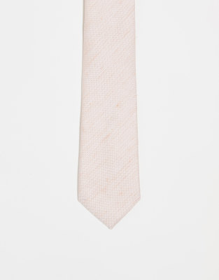 ASOS DESIGN slub textured tie in pink Asos Design