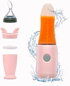 Socila Portable Baby Food Maker with Silicone Squeeze Spoon, Baby Food Processor, Blender for First Stage Baby Feeding - Liquid or Semi-Liquid Options S socila