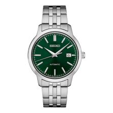 Seiko Essentials Мужские автоматические часы из нержавеющей стали с зеленым циферблатом Seiko