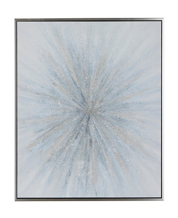 Картина на холсте в радиальной рамке Starburst с серебристой рамкой, 47 x 2 x 47 дюймов Rosemary Lane