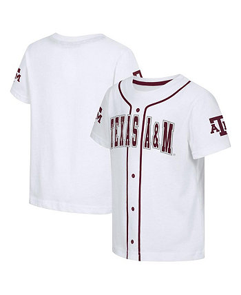 Белая бейсбольная футболка Texas A&M Aggies Buddy для мальчиков и девочек для малышей Colosseum