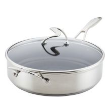 Circulon® Stainless Steel 5-Quart Induction Sauté Pan with Lid and SteelShield Hybrid Stainless and Nonstick Technology Circulon