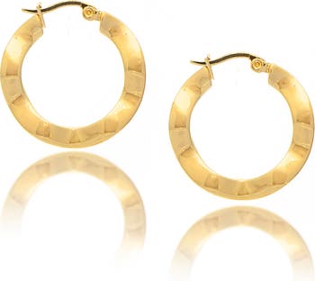 Волнистые полированные серьги-кольца из 18-каратного золота Rivka Friedman