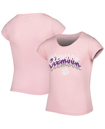 Розовая футболка Big Girls Clemson Tigers Charlotte Tri-Blend Garb