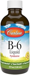 Carlson - B-6 Liquid (Жидкость), Vitamin B-6, Energy Production, Heart Health, Berry Lemonade Flavor, 120 mL (4 Fl Oz) Carlson