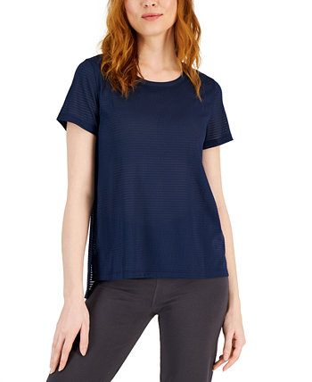 Женская сетчатая футболка свободного кроя с короткими рукавами, созданная для Macys ID Ideology