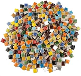 Lanyani Iridescent Crystal Mosaic Glass Bulk for Crafts, Bright Rainbow Small Glass Tiles Pieces for Mosaic DIY Lanyani