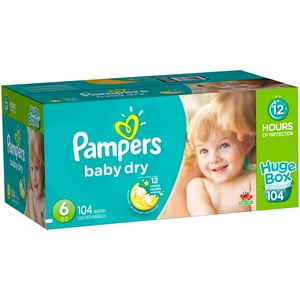 Pampers Baby-Dry Diapers Size 6 104 Count Pampers