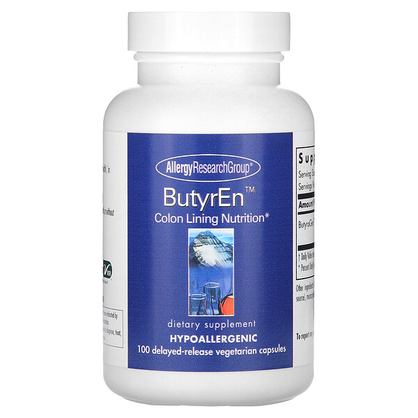 ButyrEn - Продвинутая формула для здоровья кишечника - 100 капсул с замедленным высвобождением - Allergy Research Group Allergy Research Group