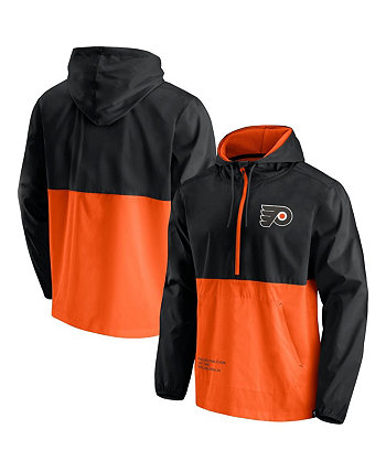Мужская черно-оранжевая куртка-анорак с молнией на половину длины Philadelphia Flyers Thrill Seeker Fanatics