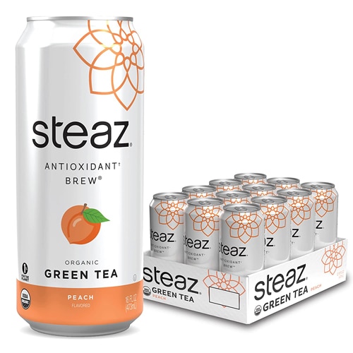 Steaz Green Tea Soda Antioxidant Brew Peach - 12 банок Steaz Green Tea Soda
