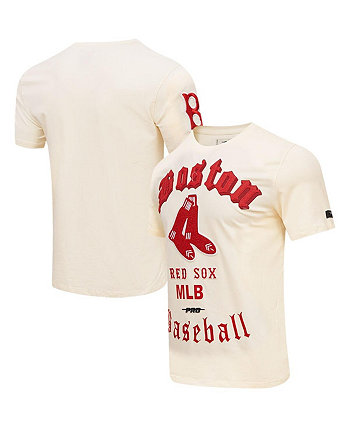 Men's Cream Boston Red Sox Cooperstown Collection Old English T-Shirt Pro Standard