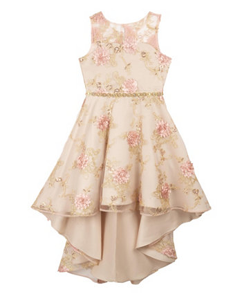 Сутажное платье с юбкой хай-лоу для больших девочек с цветочной вышивкой Rare Editions