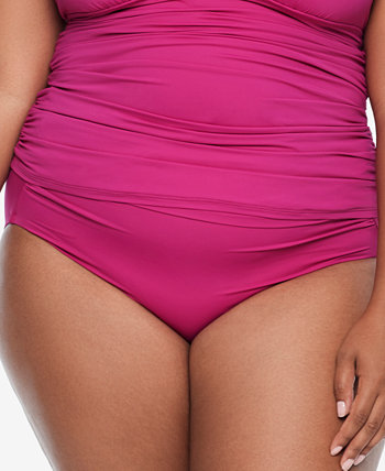 Plus Size Shirred High-Waist Swim Bottoms LAUREN Ralph Lauren