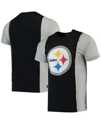 Мужская черная, серая футболка с разрезом Pittsburgh Steelers Upcycled Refried Apparel