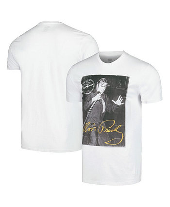 Men's White Elvis Presley Gold Signature T-shirt American Classics