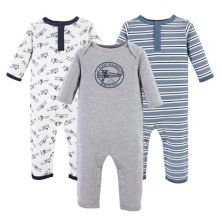Детские комплекты одежды Hudson Baby Для мальчиков Cotton Coveralls 3pk, Aviation Hudson Baby