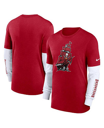 Мужская модная футболка с длинным рукавом Heather Red Tampa Bay Buccaneers Slub Nike