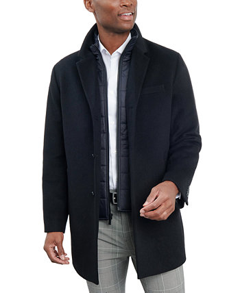 Men's Wool-Blend Overcoat & Attached Vest London Fog