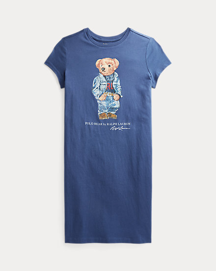 Платье-футболка из хлопкового джерси Polo Bear Ralph Lauren