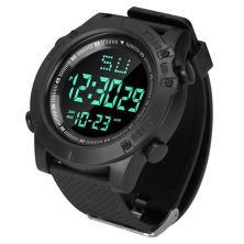 Men's, Black, Digital Sports Watch With Led Backlight And Water-resistant Design Eggracks By Global Phoenix