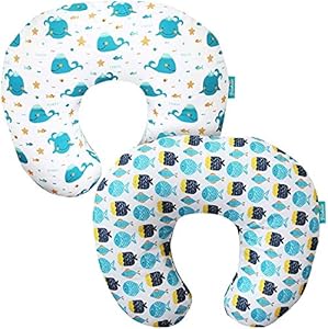 Biloban Nursing Pillow Cover 2 Pack for Breastfeeding Pillow, Ultra Soft and Cozy Nursing Pillow Slipcovers, Snug Fits for Boppy Pillow, Great Choice for Mom Biloban