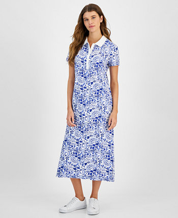 Women's Floral-Print Short-Sleeve Dress Tommy Hilfiger