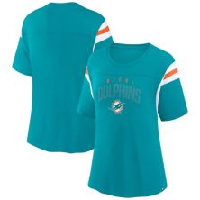 Women's Fanatics Branded Aqua Miami Dolphins Classic Rhinestone T-Shirt Fanatics