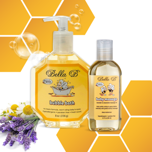 Bella B Bundle: Bubble Bath 8 oz and Baby Massage Oil 3.3 oz Bella B