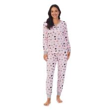 Женский пижамный топ Cuddl Duds® Henley и пижамные штаны с полосками снизу Комплект для сна Cuddl Duds
